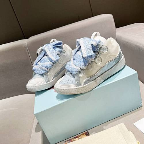 LANVIN CURB PATENT BLUE