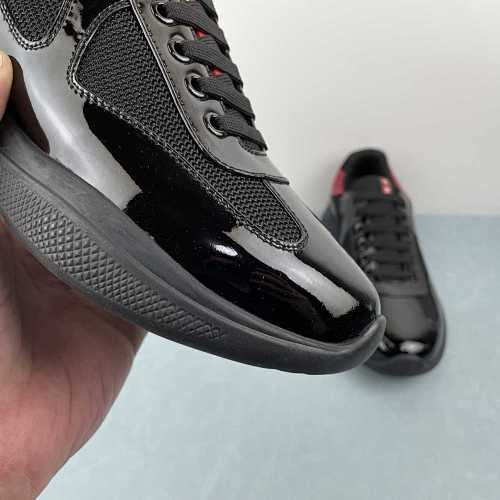 PRADA CUP PATENT BLACK RED