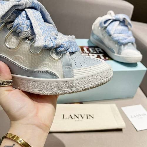 LANVIN CURB PATENT BLUE