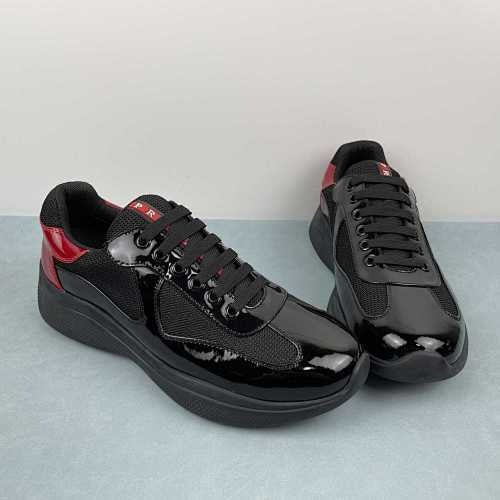 PRADA CUP PATENT BLACK RED