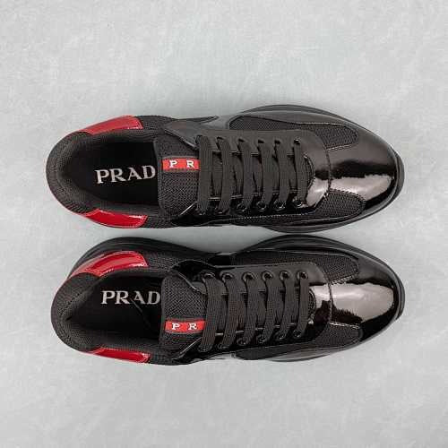 PRADA CUP PATENT BLACK RED