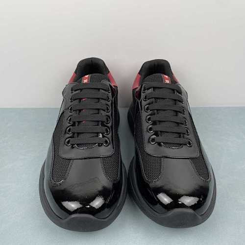 PRADA CUP PATENT BLACK RED