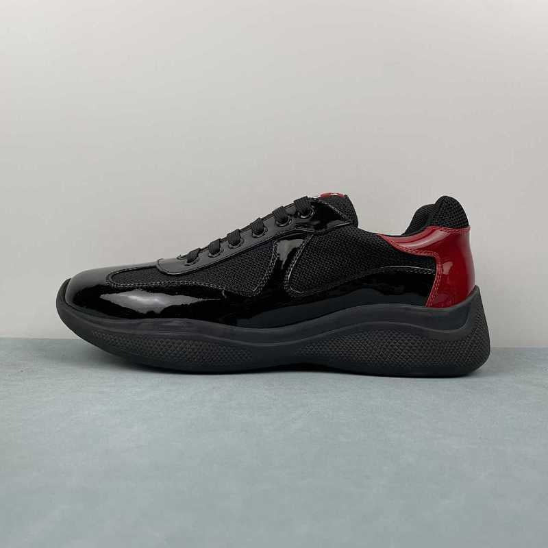 PRADA CUP PATENT BLACK RED