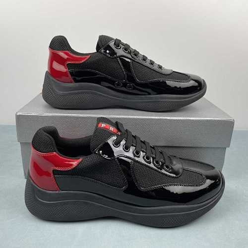 PRADA CUP PATENT BLACK RED